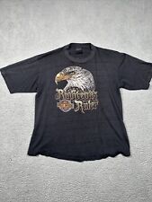 VTG Harley Davidson T Shirt 80's Bald Eagle Paper Thin North Platte Nebraska picture